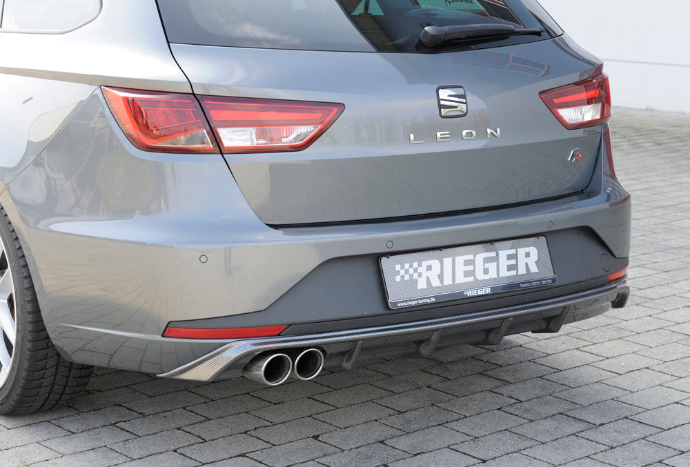 Rieger 00099284 SEAT 5F Leon FR Rear Diffuser for Twin Tailpipe Left - Carbon-Look