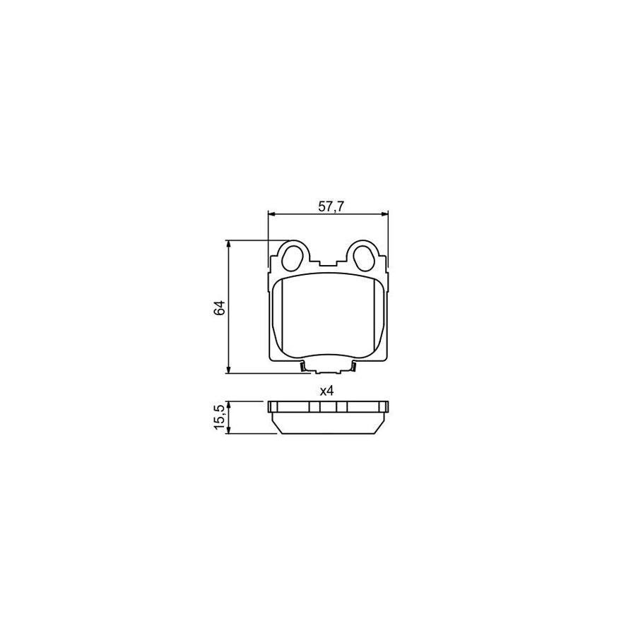 Bosch 0986494231 Brake Pad Set With Acoustic Wear Warning BP1166