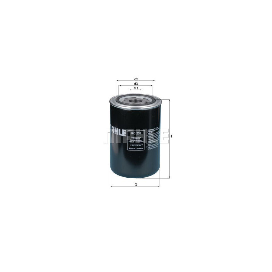 MAHLE ORIGINAL KL 143 Fuel filter In-Line Filter