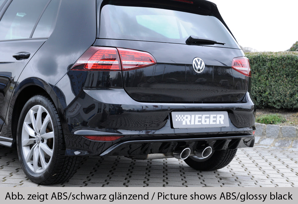 Rieger 00099283 VW Mk7-Line Golf R Rear Diffuser for Twin Tailpipe Centre - Carbon-Look