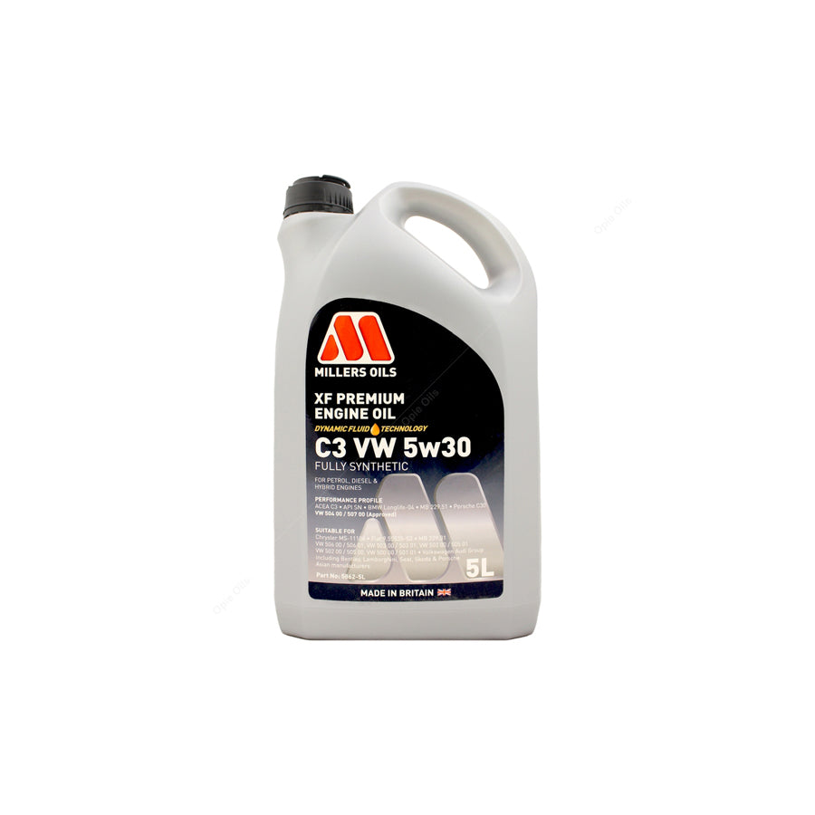 Millers Oils XF Premium C3 VW 5W-30 Fully Synthetic Engine Oil 5l