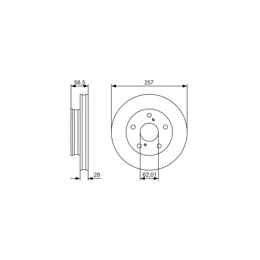 BOSCH 0 986 479 R53 Brake Disc for TOYOTA HILUX Pick up Vented Oiled