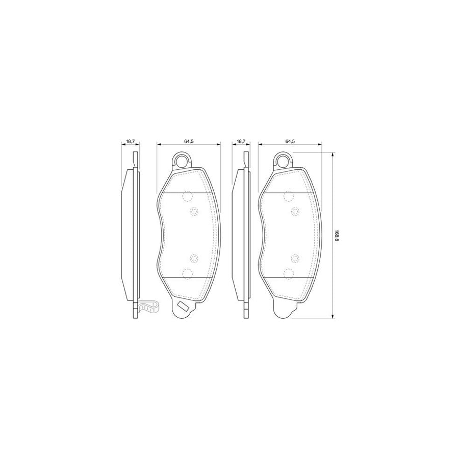 Bosch 0986424657 Brake Pad Set For Ford Transit Front Axle Rear Axle With Acoustic Wear Warning With Mounting Manual BP373