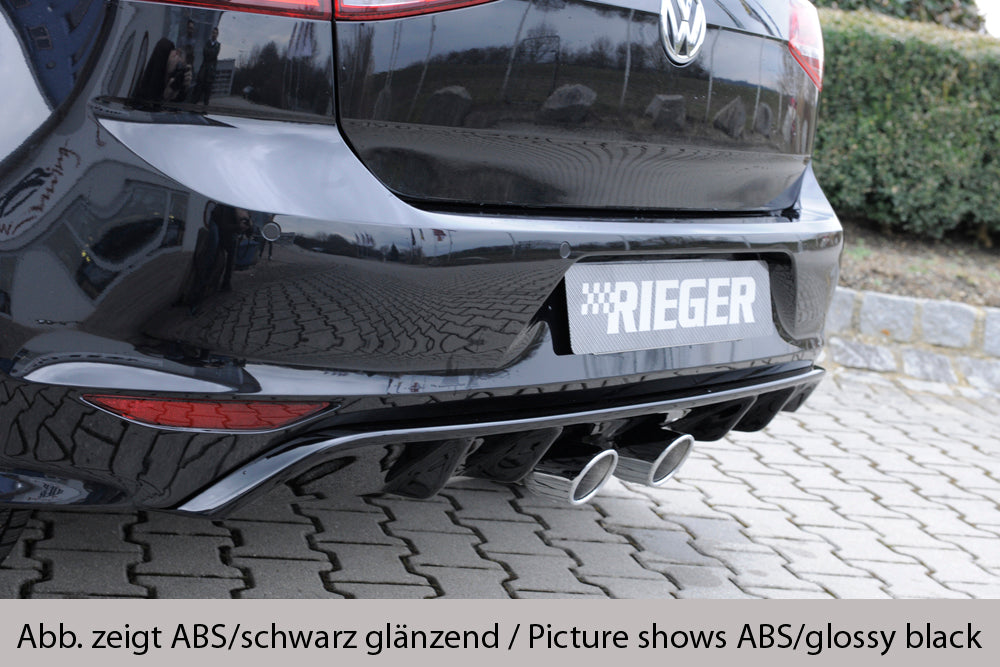 Rieger 00099283 VW Mk7-Line Golf R Rear Diffuser for Twin Tailpipe Centre - Carbon-Look