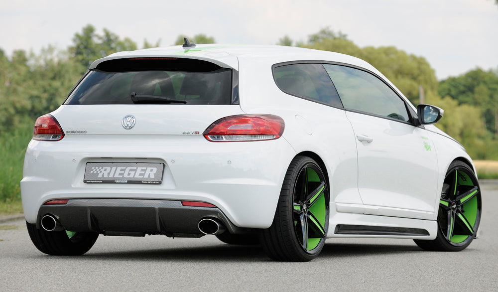Rieger 00099281 VW 13 Scirocco R Rear Diffuser for Original Tailpipe Left & RIght - Carbon-Look