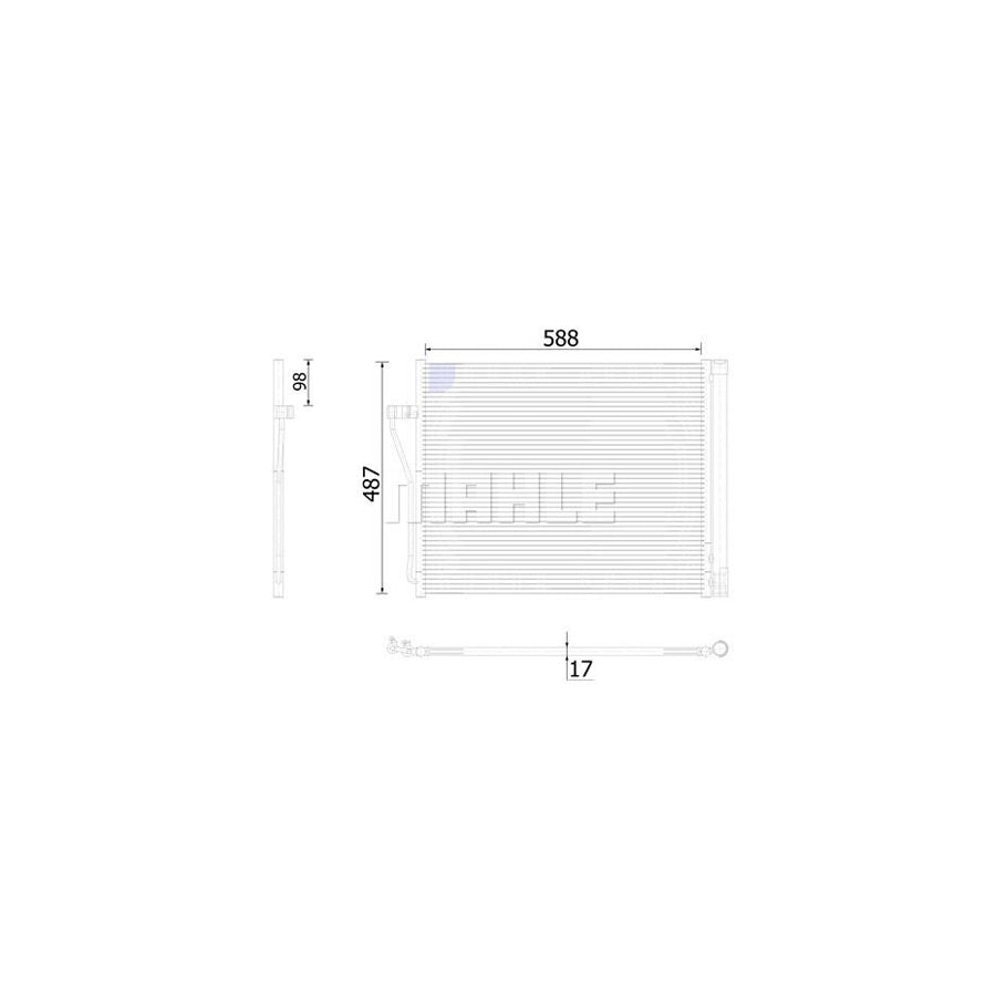 MAHLE ORIGINAL AC 568 000S Air conditioning condenser with dryer