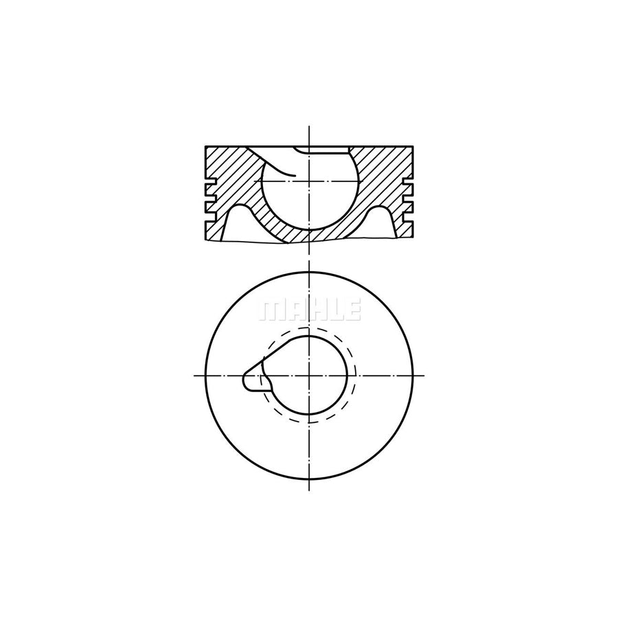 MAHLE ORIGINAL 530 05 00 Piston 120,0 mm, with piston ring carrier, without cooling duct