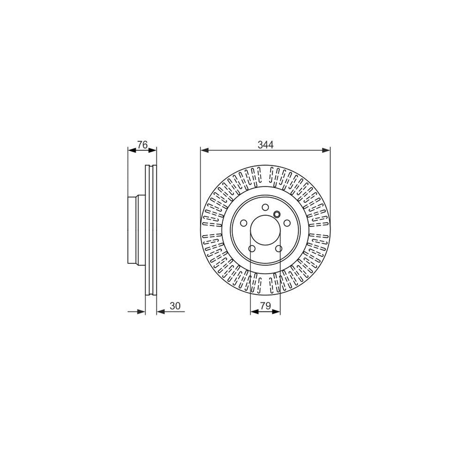 BOSCH 0 986 479 489 Brake Disc for LAND ROVER Range Rover III L322 Vented Coated