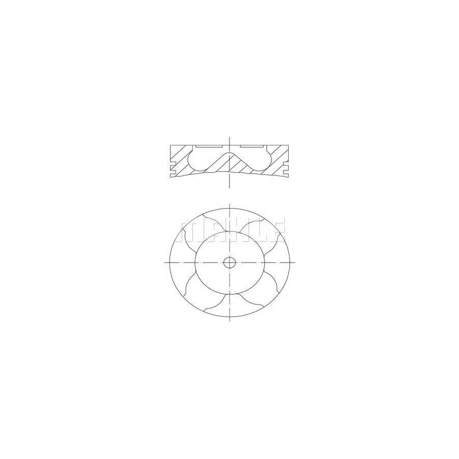 MAHLE ORIGINAL 012 17 03 Piston 84,5 mm, with piston rings, with cooling duct, with piston ring carrier
