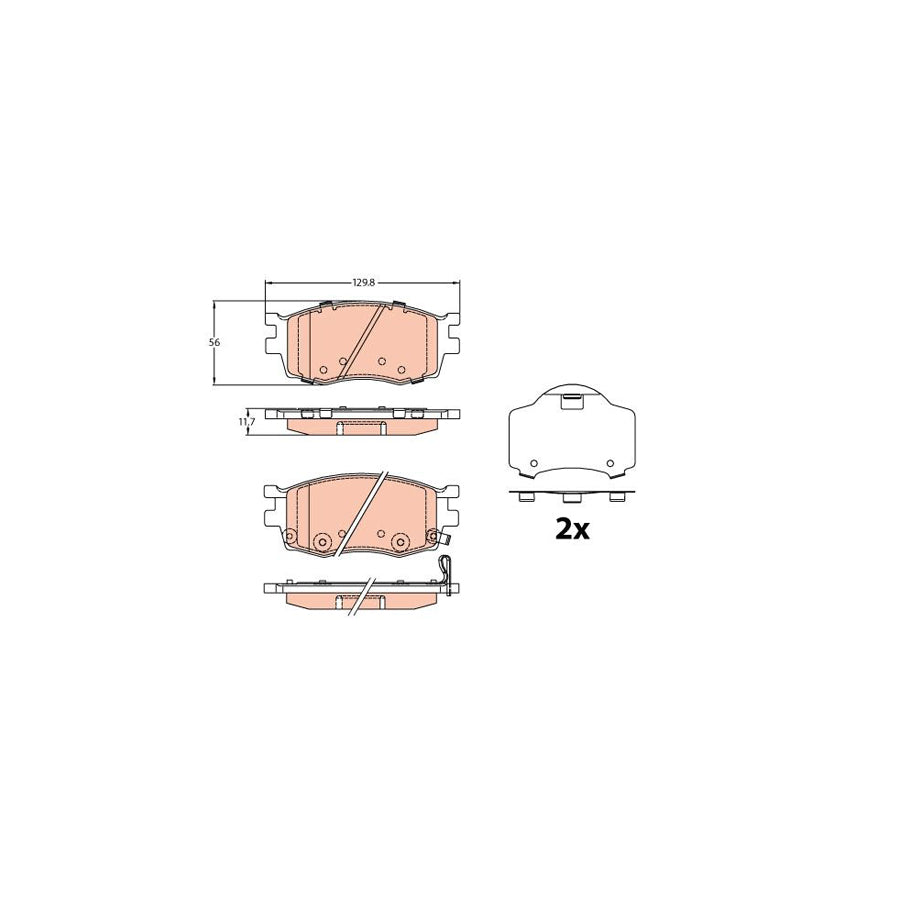 TRW Gdb3226 Brake Pad Set Prepared For Wear Indicator