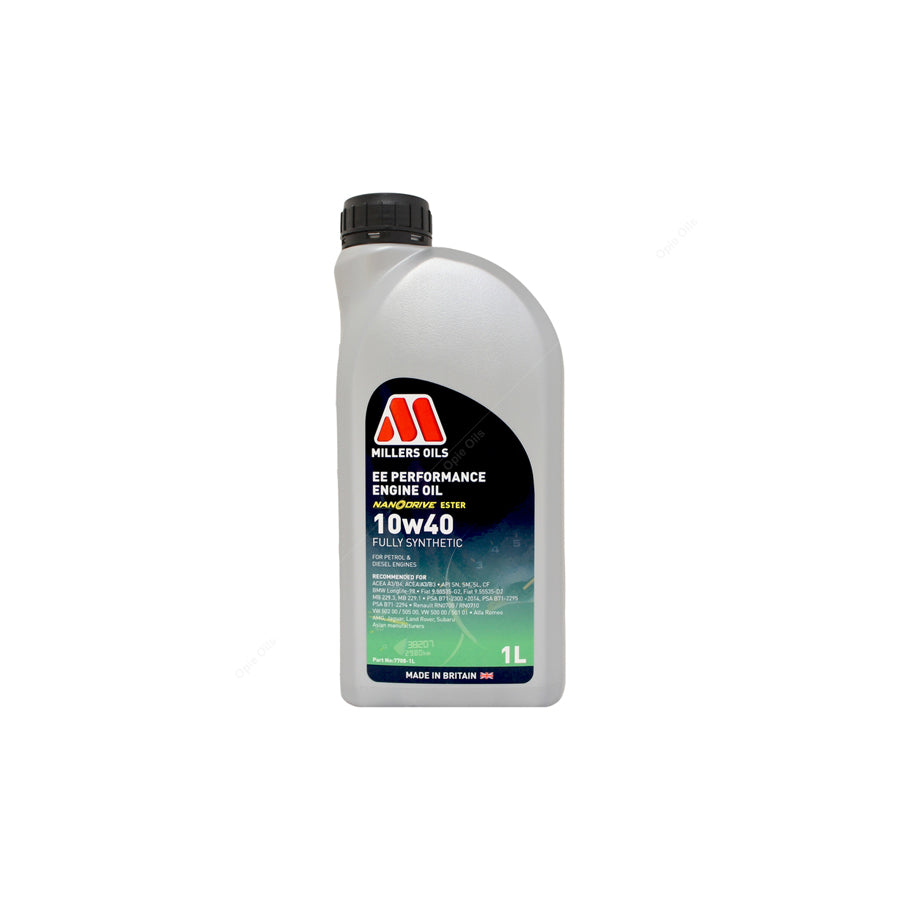 Millers Oils EE Performance 10w-40 Fully Synthetic Engine Oil 1l