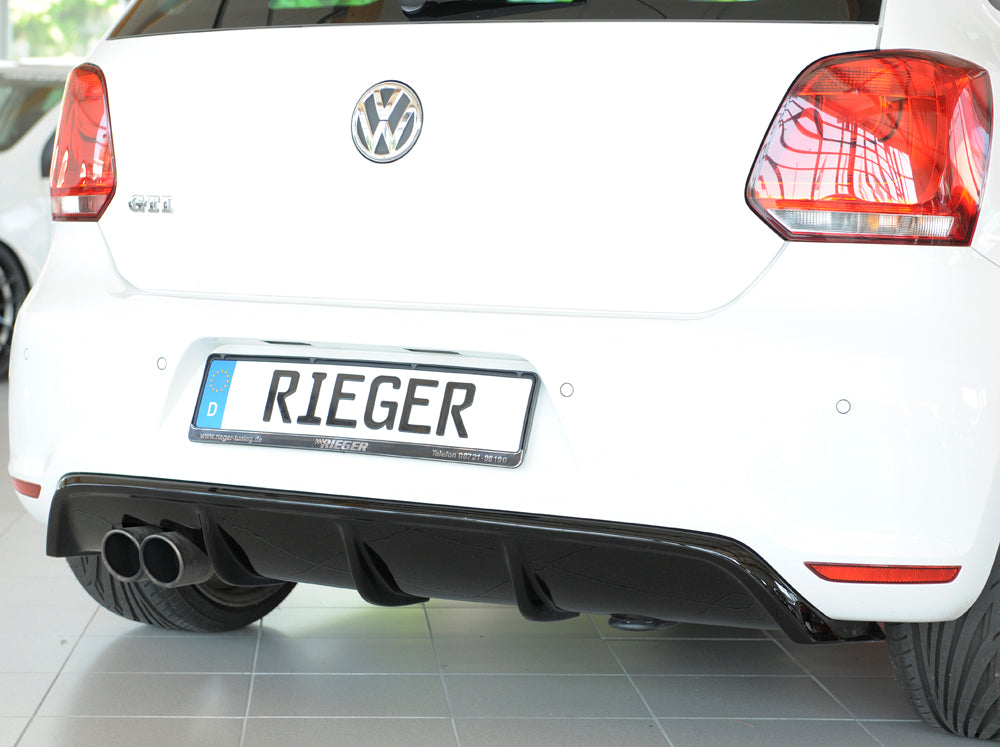 Rieger 00088039 VW 6R Mk6 Polo Rear Diffuser for Twin Tailpipe Left - Glossy Black