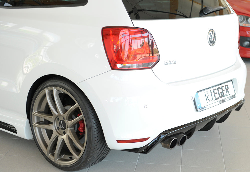 Rieger 00088039 VW 6R Mk6 Polo Rear Diffuser for Twin Tailpipe Left - Glossy Black