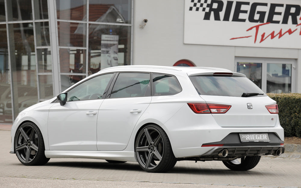 Rieger 00099285 SEAT 5F Leon FR Rear Diffuser for Sport Tailpipe Left & Right - Carbon-Look