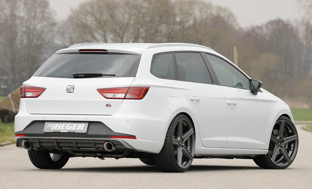 Rieger 00099285 SEAT 5F Leon FR Rear Diffuser for Sport Tailpipe Left & Right - Carbon-Look
