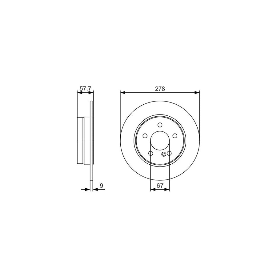 BOSCH 0 986 479 S96 Brake Disc suitable for MERCEDES BENZ C Class Solid Oiled