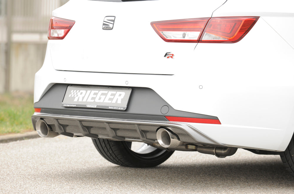 Rieger 00099285 SEAT 5F Leon FR Rear Diffuser for Sport Tailpipe Left & Right - Carbon-Look