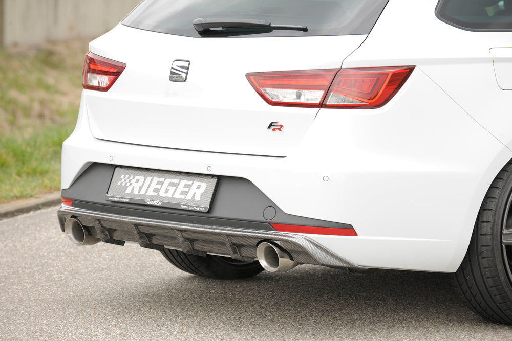 Rieger 00099285 SEAT 5F Leon FR Rear Diffuser for Sport Tailpipe Left & Right - Carbon-Look