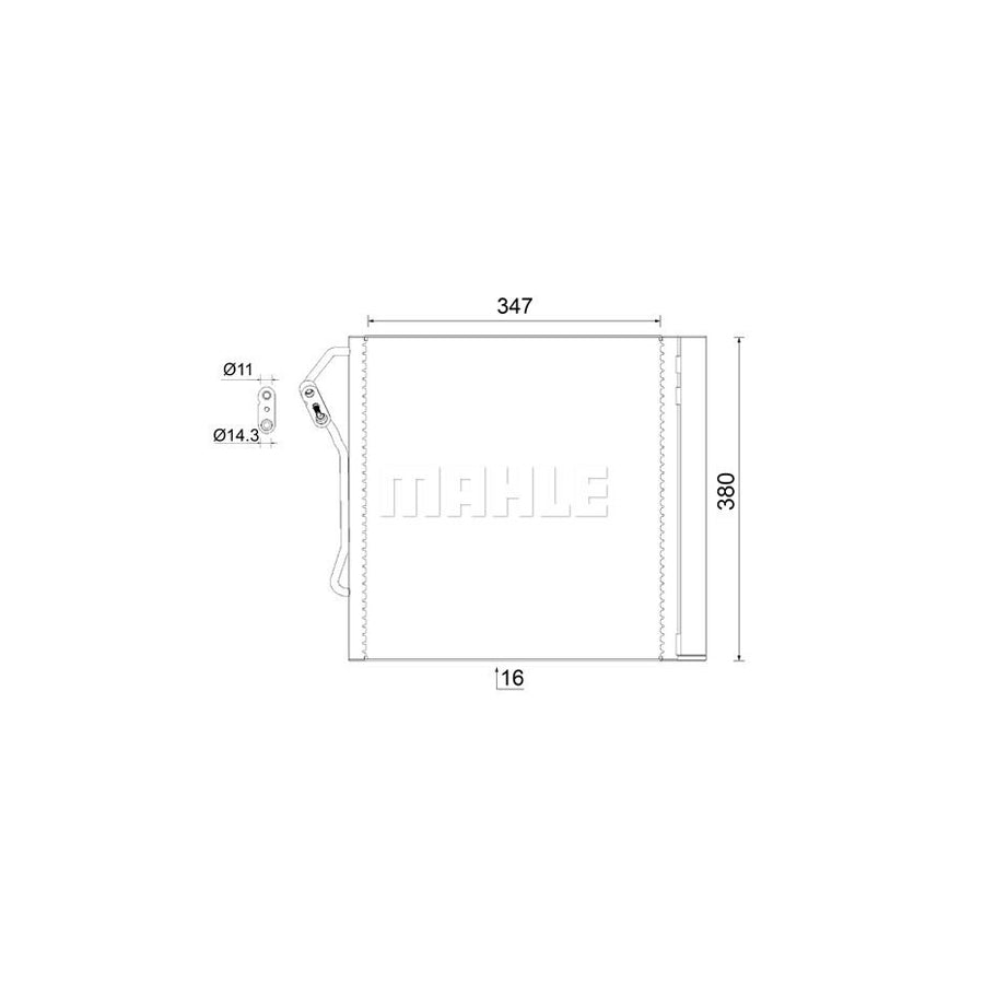MAHLE ORIGINAL AC 451 000S Air conditioning condenser with dryer