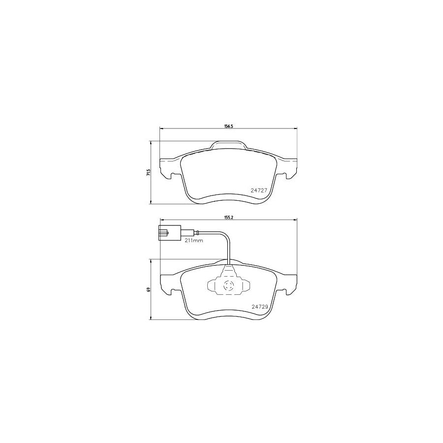 Hella 8DB 355 024 691 Brake Pad Set With Integrated Wear Warning Contact