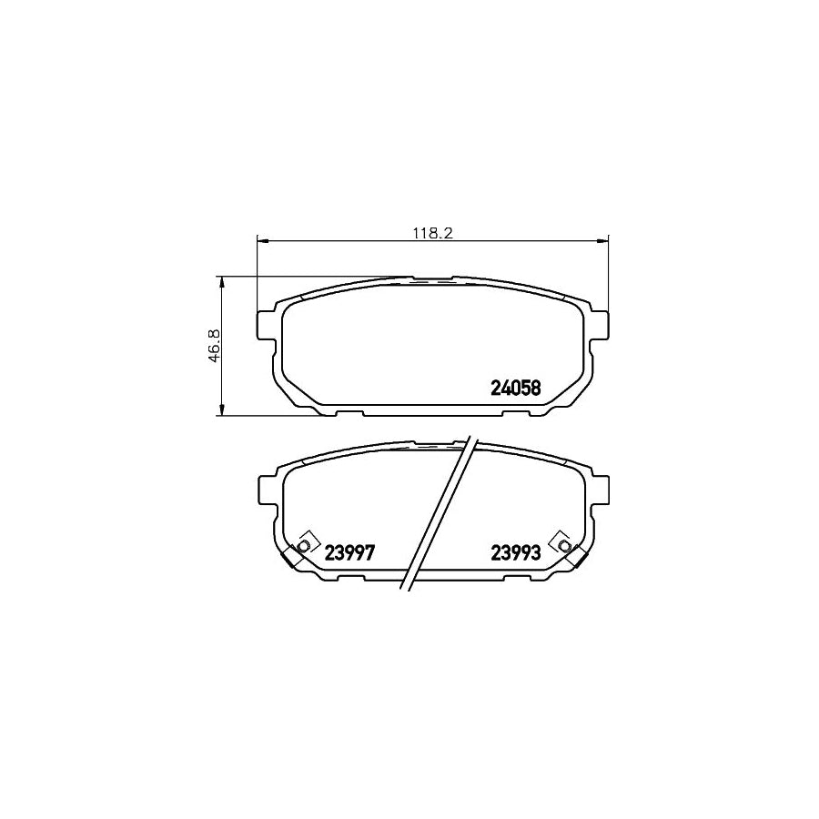 Hella 8DB 355 010 871 Brake Pad Set For Kia Sorento I Jc With Acoustic Wear Warning