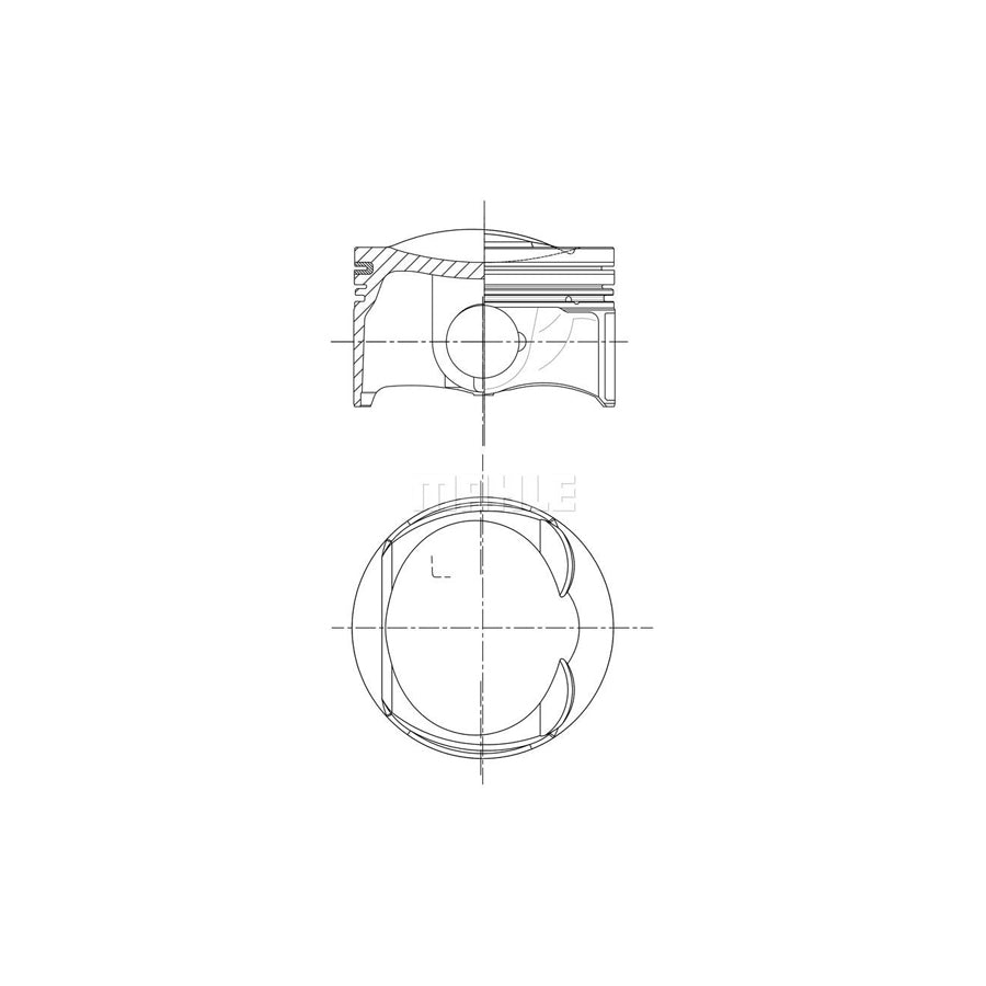 MAHLE ORIGINAL 028 PI 00132 000 Piston 82,51 mm, with piston ring carrier, without cooling duct