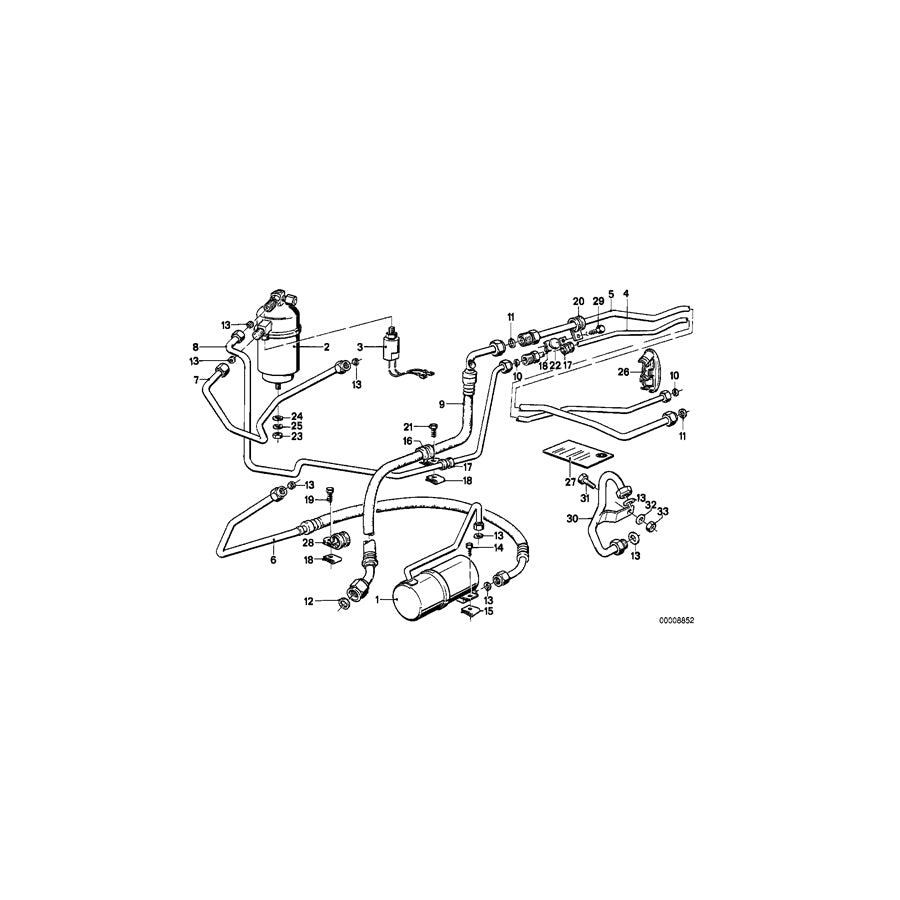 Genuine BMW 64539067599 E24 Pressure Hose Assy Compressor-Condenser R12/R134A (Inc. M635CSi) | Duco Car Parts UK Car Parts