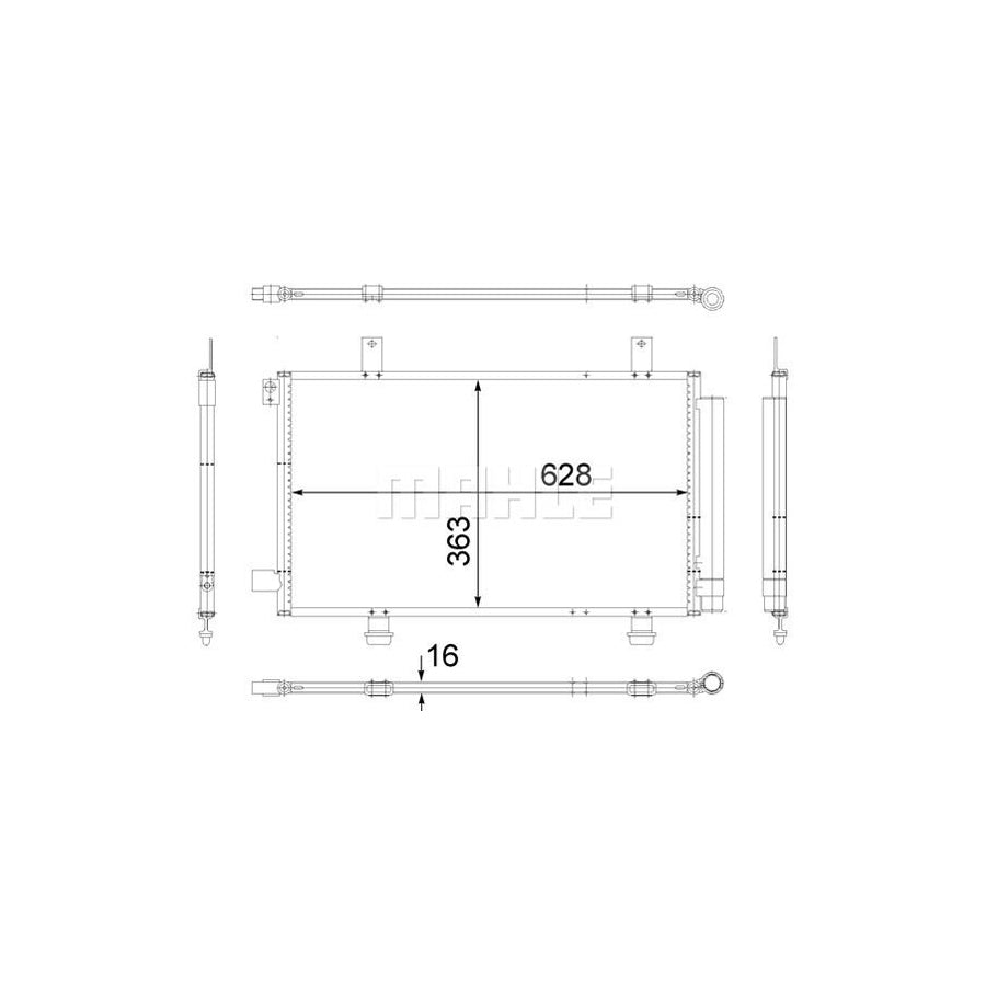 MAHLE ORIGINAL AC 556 000S Air conditioning condenser with dryer