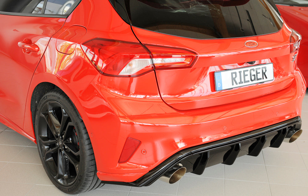 Rieger 00088216 Ford DEH Focus 4 Rear Diffuser for Sport Tailpipe Left & Right (Inc. Focus 4 ST) - Glossy Black