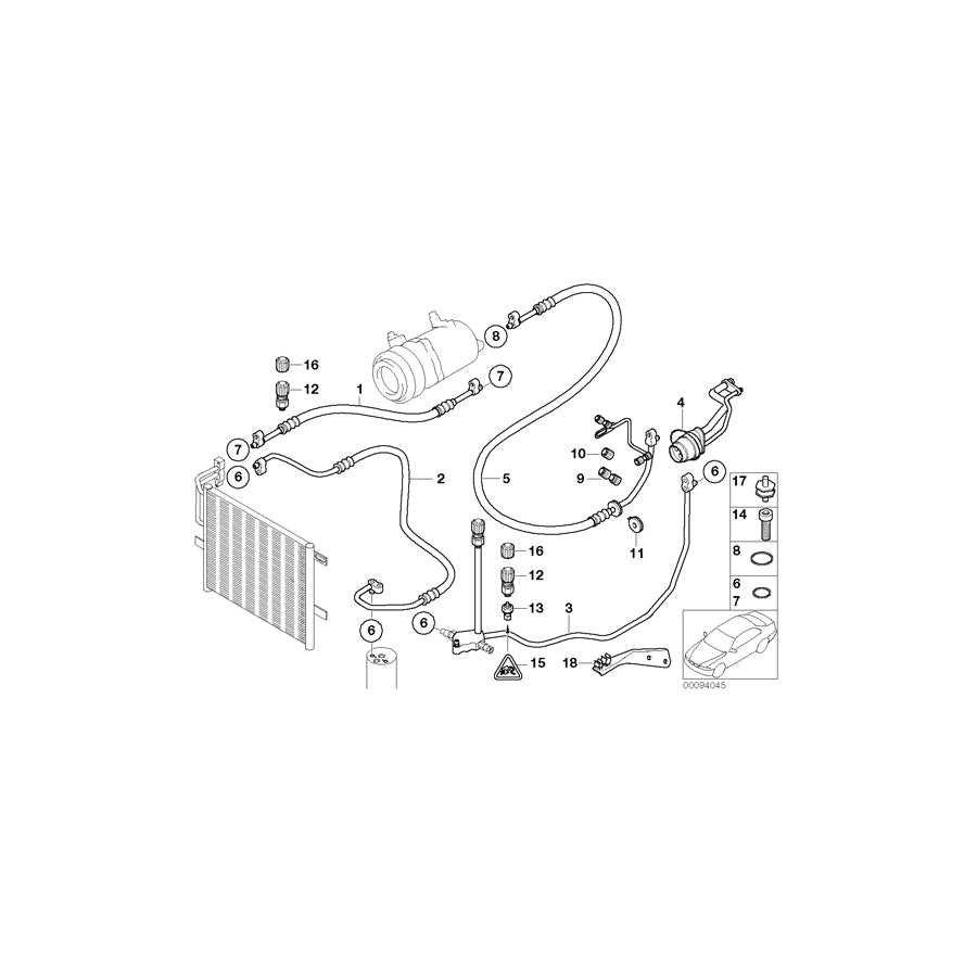 Genuine BMW 64538387650 E46 Dryer-Evaporator Pressure Hose Assy (Inc. 318Ci, 328Ci & 320i) | Duco Car Parts UK Car Parts