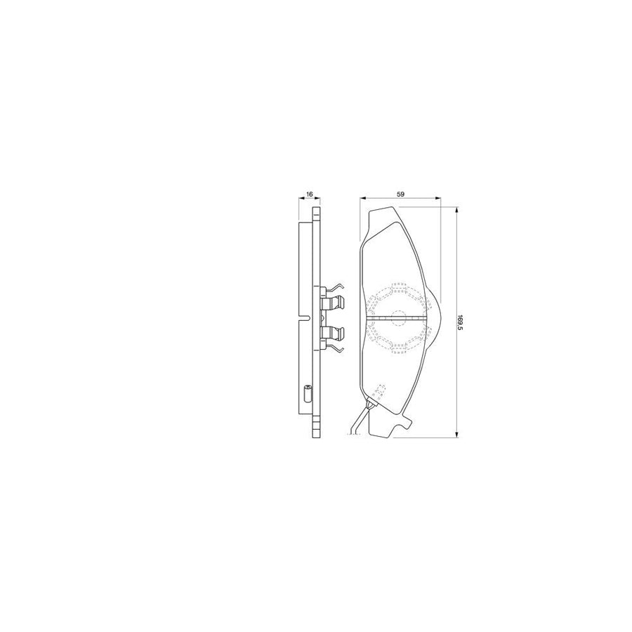Bosch 0986424551 Brake Pad Set Incl Wear Warning Contact With Anti Squeak Plate With Mounting Manual BP301