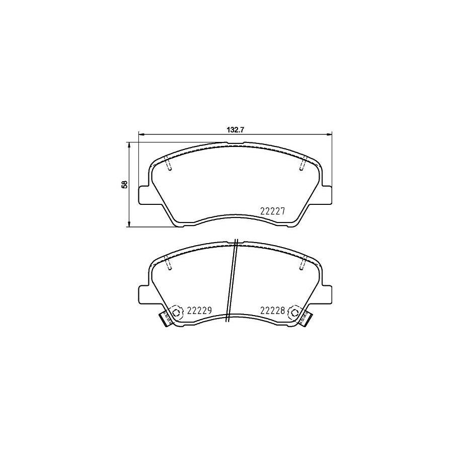 Hella 8DB 355 036 501 Brake Pad Set Incl Wear Warning Contact With Accessories
