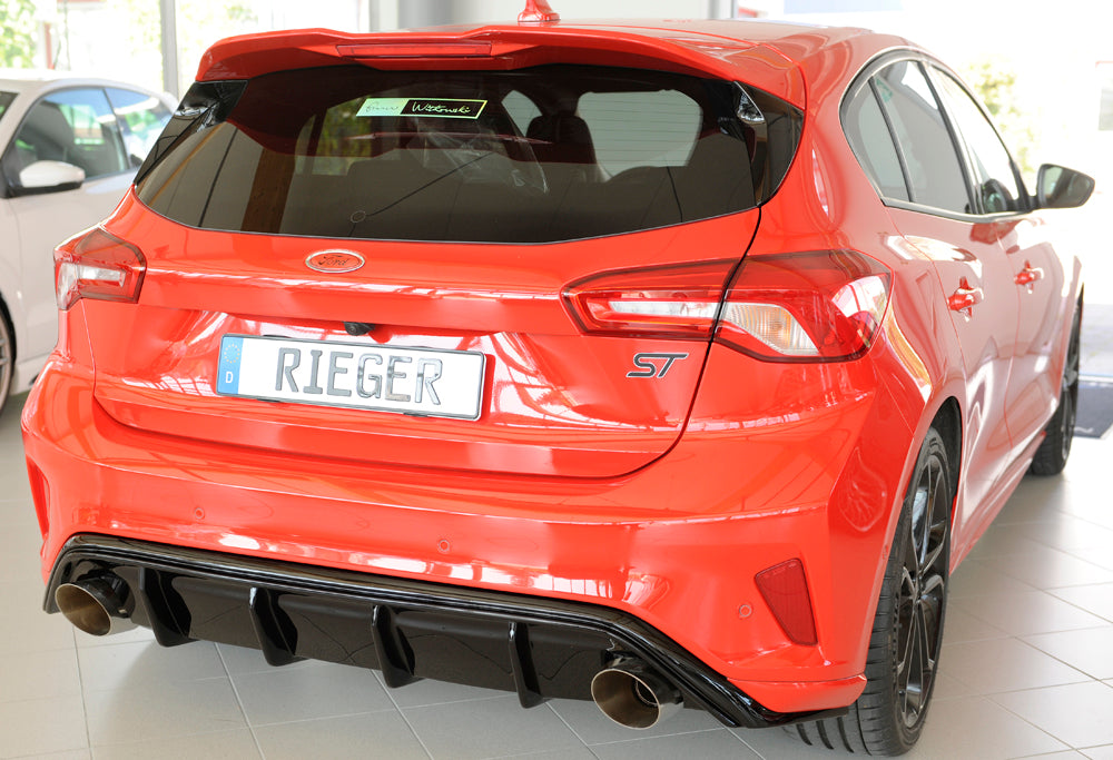Rieger 00088216 Ford DEH Focus 4 Rear Diffuser for Sport Tailpipe Left & Right (Inc. Focus 4 ST) - Glossy Black