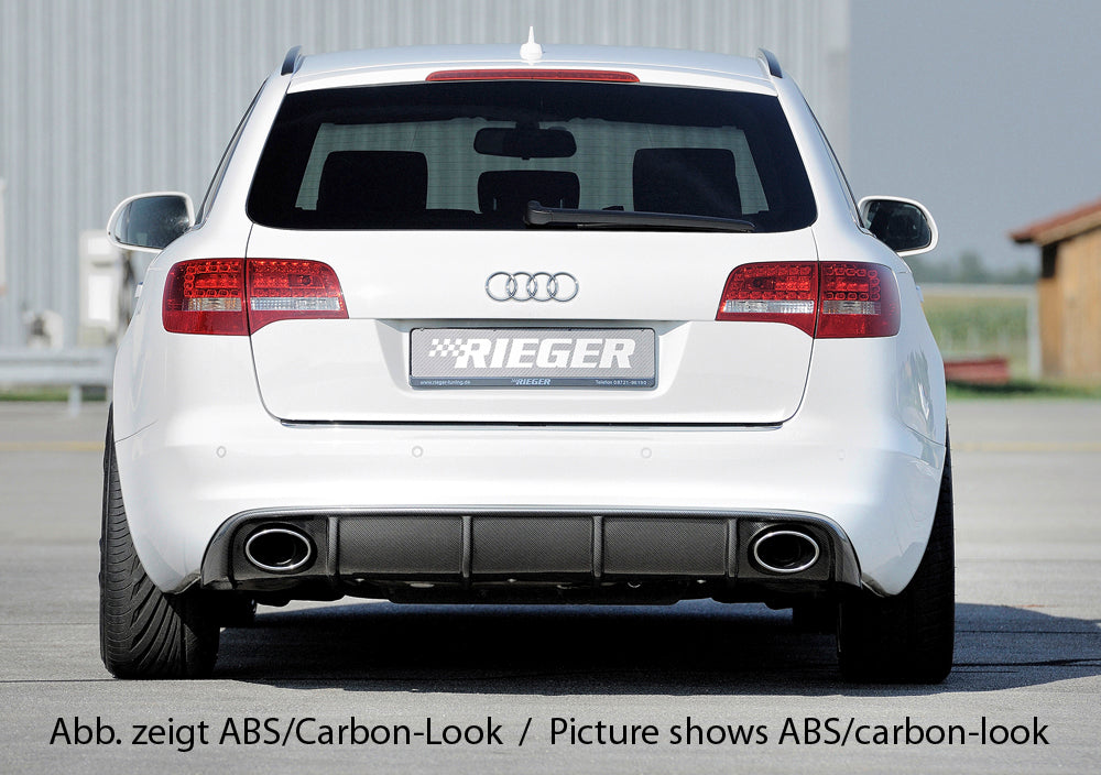 Rieger 00088045 Audi 4F A6 Rear Diffuser for Sport Tailpipe Left & Right - Glossy Black