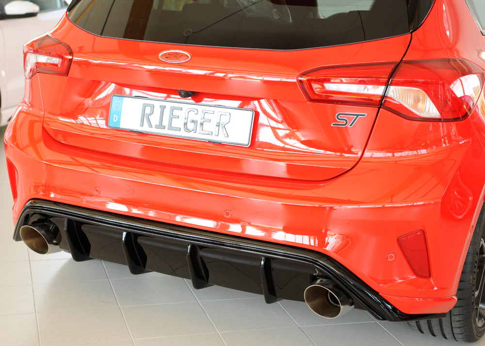 Rieger 00088216 Ford DEH Focus 4 Rear Diffuser for Sport Tailpipe Left & Right (Inc. Focus 4 ST) - Glossy Black