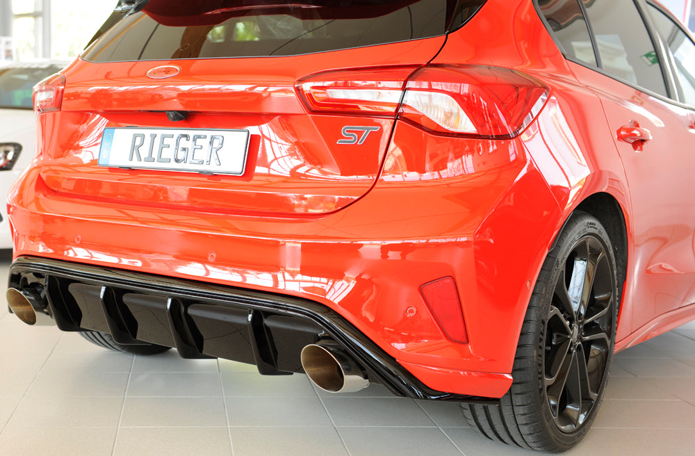 Rieger 00088216 Ford DEH Focus 4 Rear Diffuser for Sport Tailpipe Left & Right (Inc. Focus 4 ST) - Glossy Black
