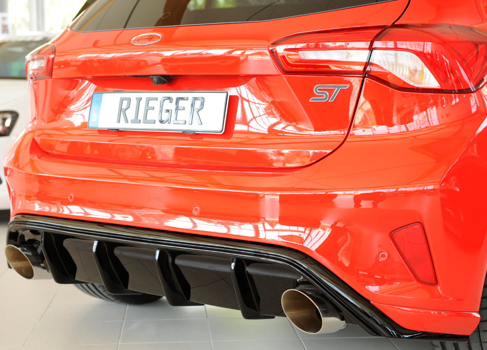Rieger 00088216 Ford DEH Focus 4 Rear Diffuser for Sport Tailpipe Left & Right (Inc. Focus 4 ST) - Glossy Black