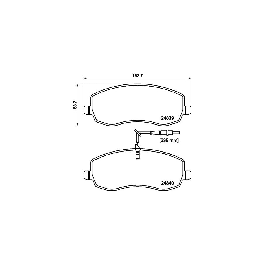 Hella 8DB 355 013 871 Brake Pad Set With Integrated Wear Warning Contact