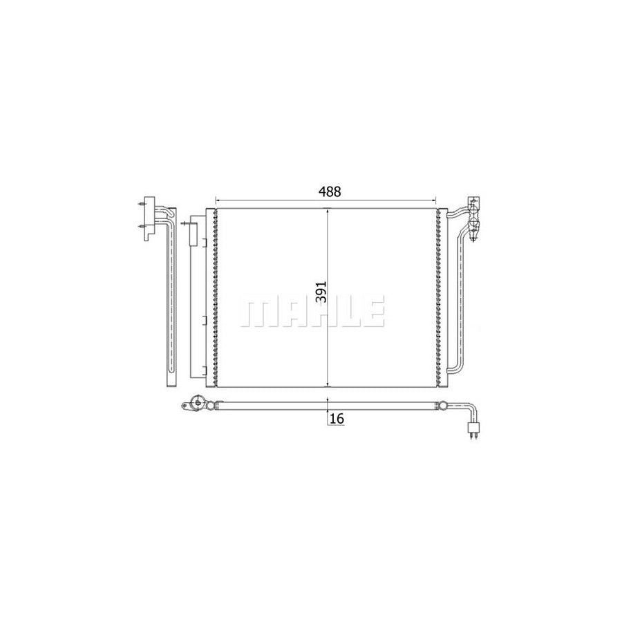 MAHLE ORIGINAL AC 311 001S Air conditioning condenser for BMW X5 (E53) with dryer
