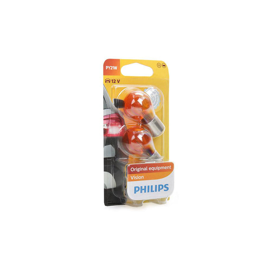 PHILIPS 12496NAB2 Bulb, indicator Yellow 12V 21W, Ball-shaped lamp, PY21W, BAU15s