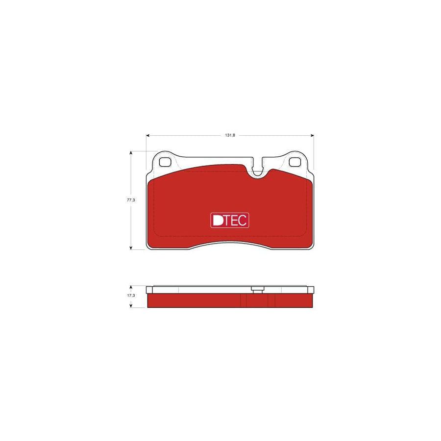 TRW Dtec Cotec Gdb1743Dte Brake Pad Set For Land Rover Range Rover Prepared For Wear Indicator