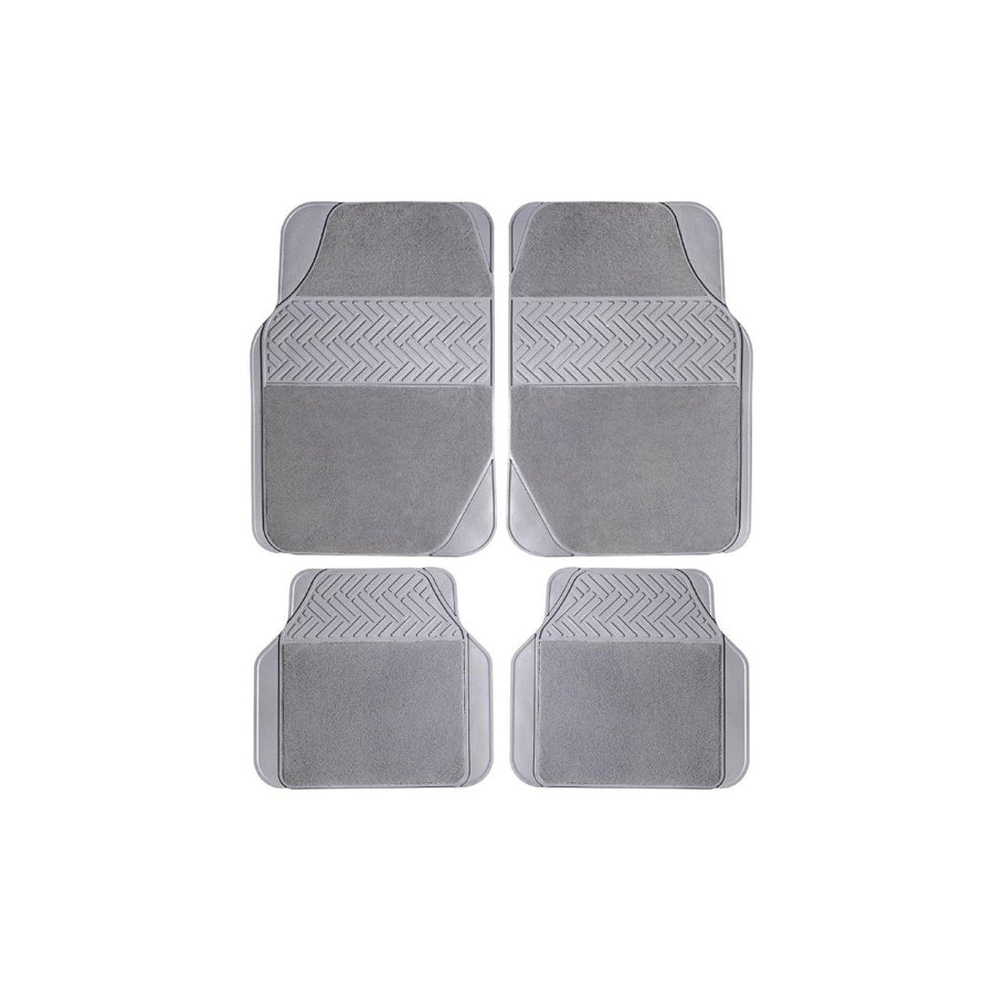 POLGUM Universal fit TS2008PC Floor mat set Rubber with textile reinforcement, Front and Rear, Quantity: 4, Black