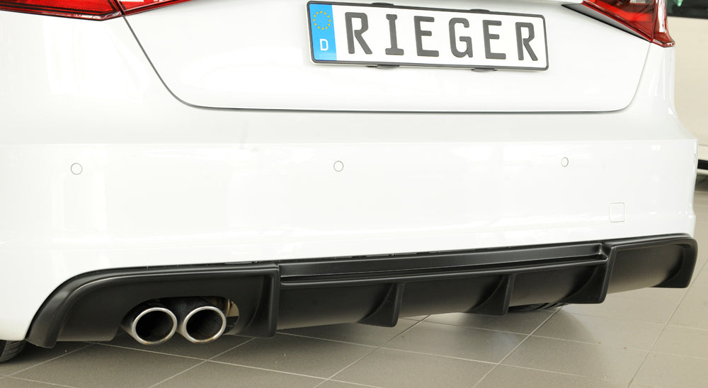 Rieger 00056804 Audi 8V A3 Rear Diffuser for Twin Tailpipe Left - Matte Black