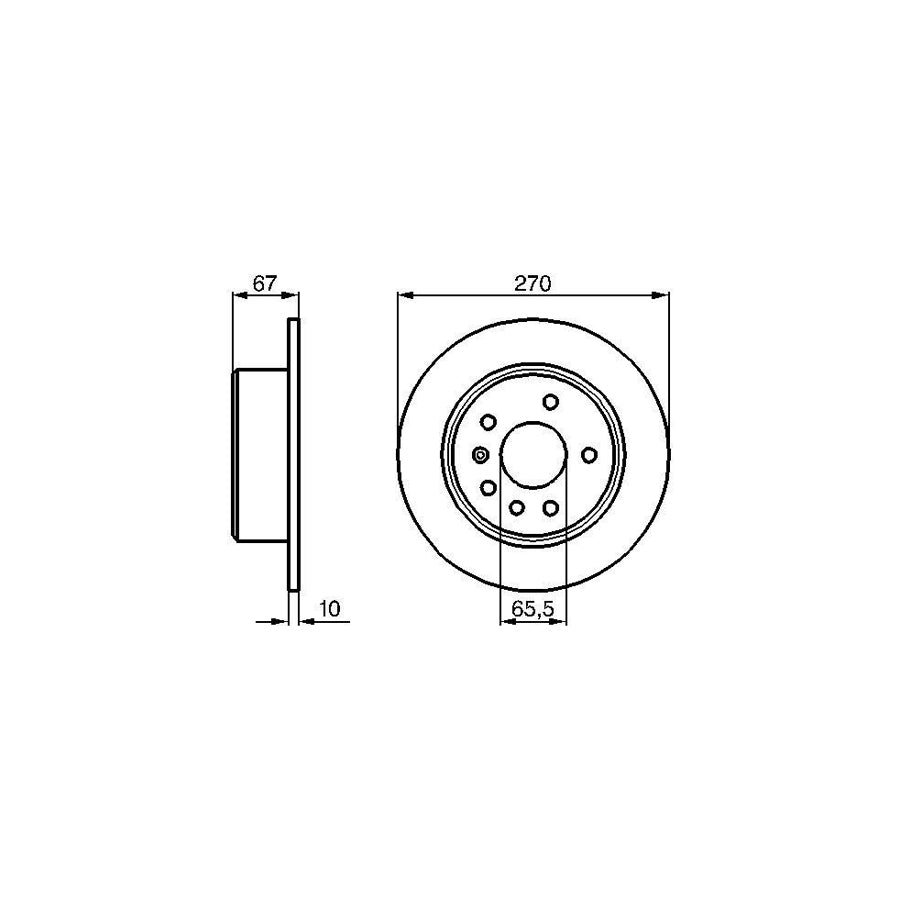 BOSCH 0 986 478 267 Brake Disc Solid Oiled