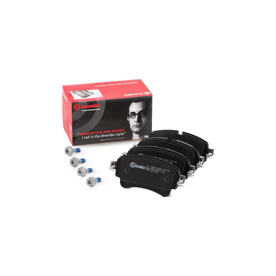 Brembo P 85 154 Brake Pad Set Prepared For Wear Indicator With Brake Caliper Screws
