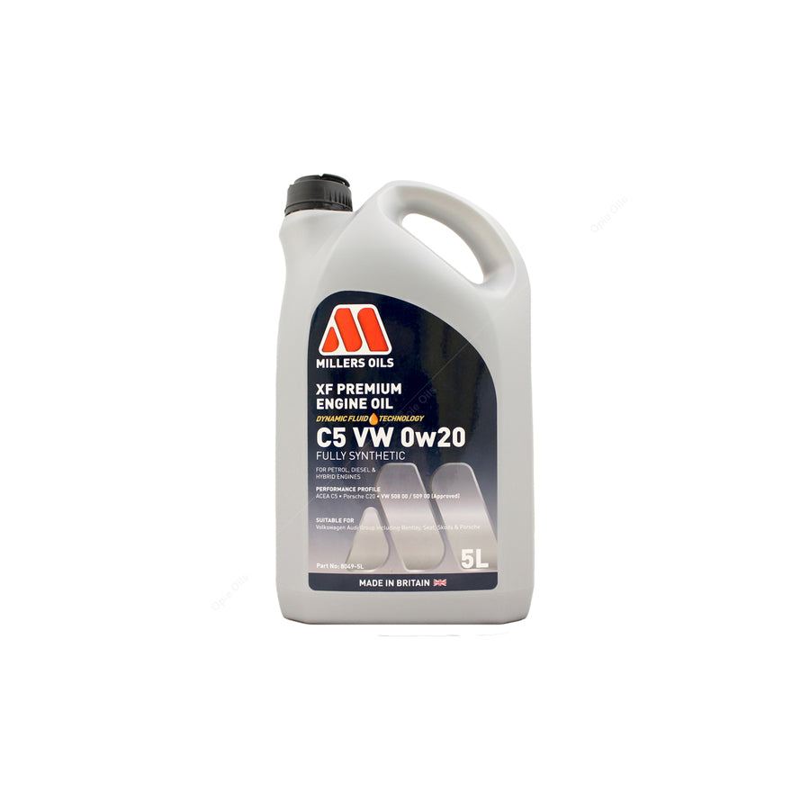 Millers Oils XF Premium C5 VW 0W-20 Fully Synthetic Engine Oil 5l