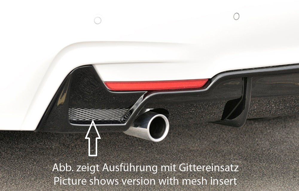 Rieger 00088054 BMW 4 Series F32 F33 F36 Rear Diffuser for Original Tailpipe Left - Glossy Black