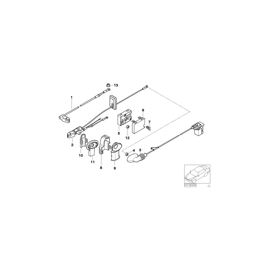 Genuine BMW 61136928945 E83 B+ Terminal Point, Luggage Compartment (Inc. X3 2.0d, X3 3.0sd & X3 2.0i) | Duco Car Parts UK Car Parts
