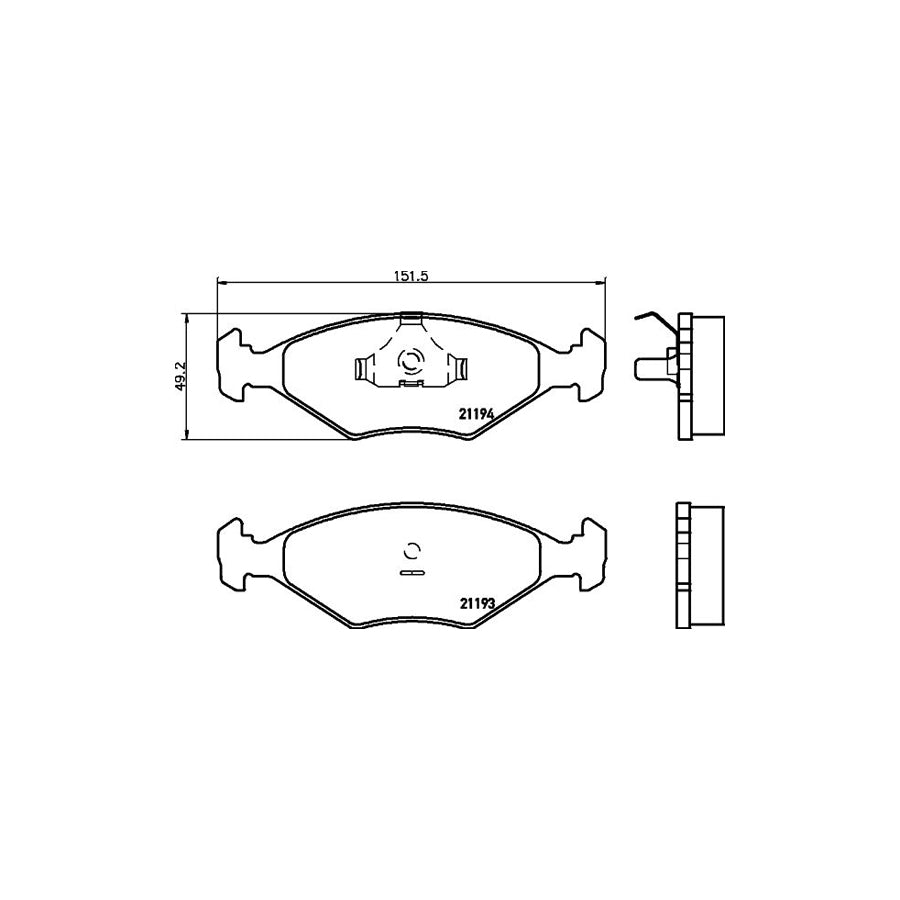Hella 8DB 355 007 441 Brake Pad Set Not Prepared For Wear Indicator