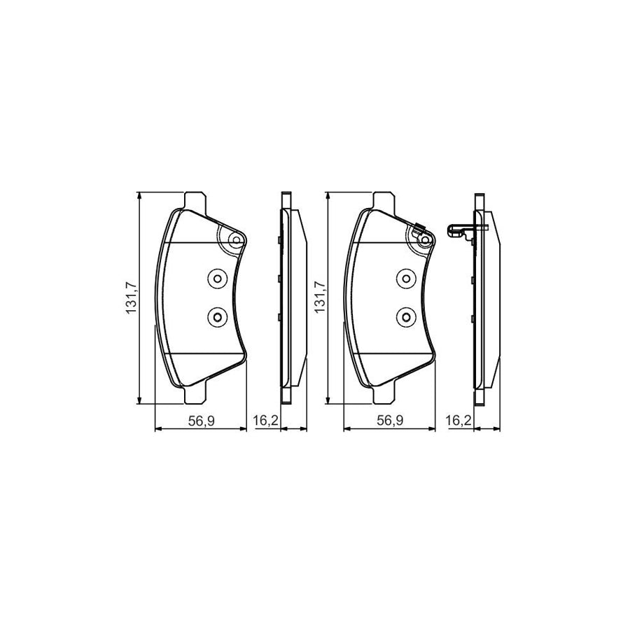 Bosch 0986495101 Brake Pad Set With Acoustic Wear Warning With Mounting Manual BP1547